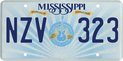 MS license plate NZV323