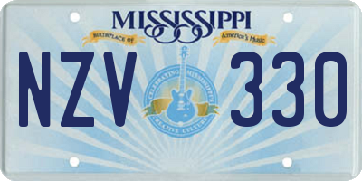 MS license plate NZV330