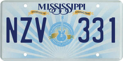 MS license plate NZV331