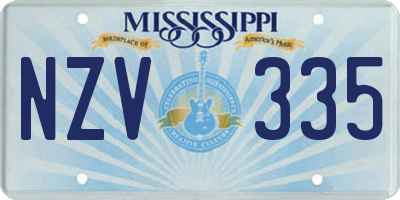 MS license plate NZV335