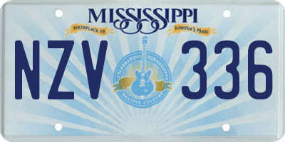 MS license plate NZV336