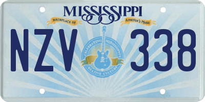 MS license plate NZV338