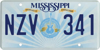 MS license plate NZV341