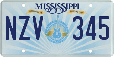 MS license plate NZV345
