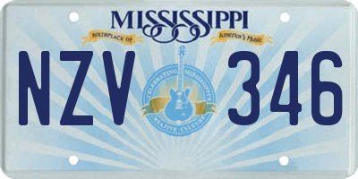 MS license plate NZV346