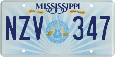 MS license plate NZV347