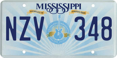 MS license plate NZV348