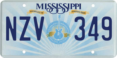 MS license plate NZV349