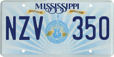 MS license plate NZV350
