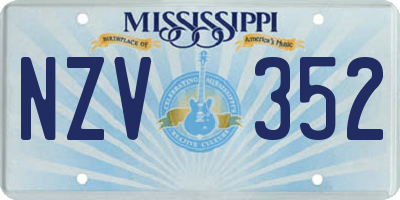 MS license plate NZV352