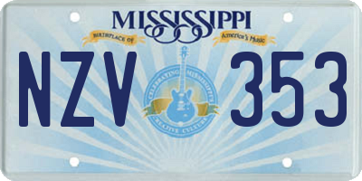 MS license plate NZV353