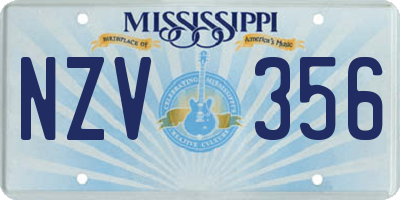 MS license plate NZV356