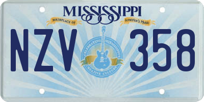 MS license plate NZV358