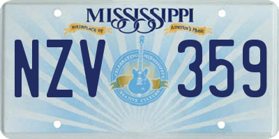 MS license plate NZV359