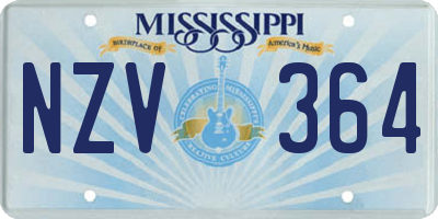 MS license plate NZV364