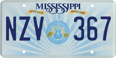 MS license plate NZV367