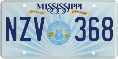 MS license plate NZV368