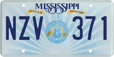 MS license plate NZV371