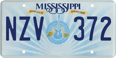 MS license plate NZV372