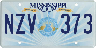 MS license plate NZV373