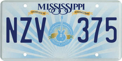 MS license plate NZV375