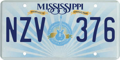 MS license plate NZV376