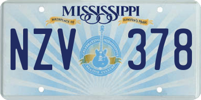 MS license plate NZV378