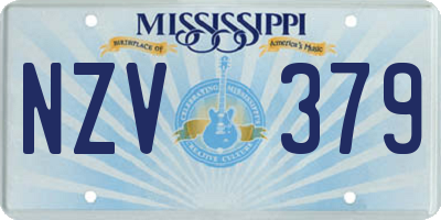 MS license plate NZV379