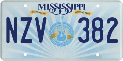 MS license plate NZV382