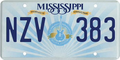 MS license plate NZV383