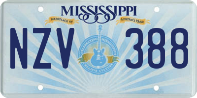 MS license plate NZV388