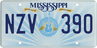MS license plate NZV390