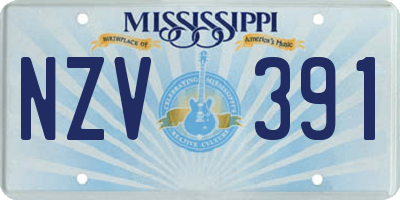 MS license plate NZV391