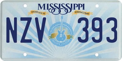 MS license plate NZV393