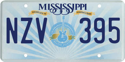 MS license plate NZV395