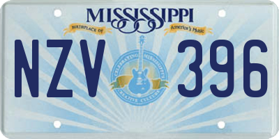 MS license plate NZV396