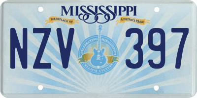 MS license plate NZV397