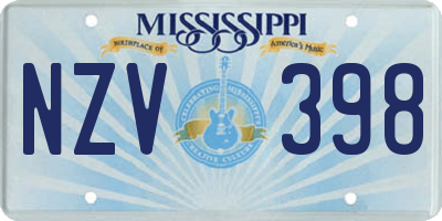 MS license plate NZV398