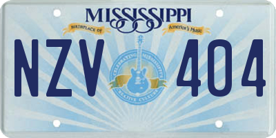 MS license plate NZV404