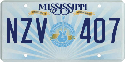 MS license plate NZV407