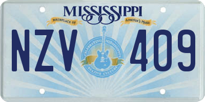MS license plate NZV409