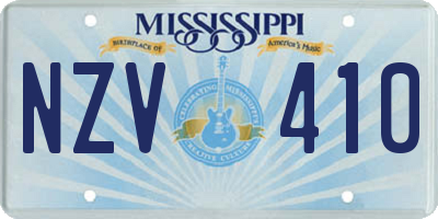 MS license plate NZV410
