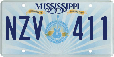 MS license plate NZV411