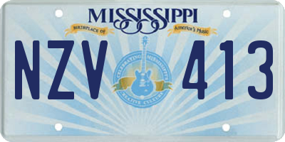 MS license plate NZV413
