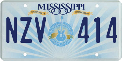 MS license plate NZV414