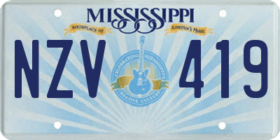 MS license plate NZV419
