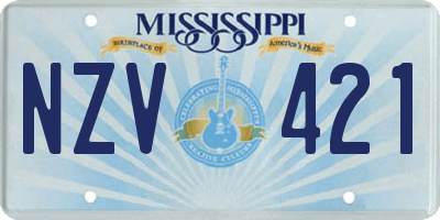MS license plate NZV421
