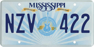 MS license plate NZV422