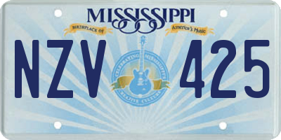 MS license plate NZV425