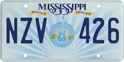 MS license plate NZV426